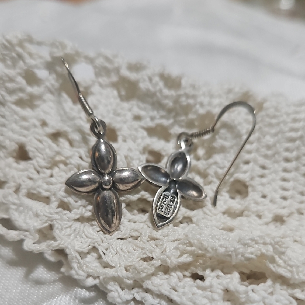 Silver Vintage Floral Earrings